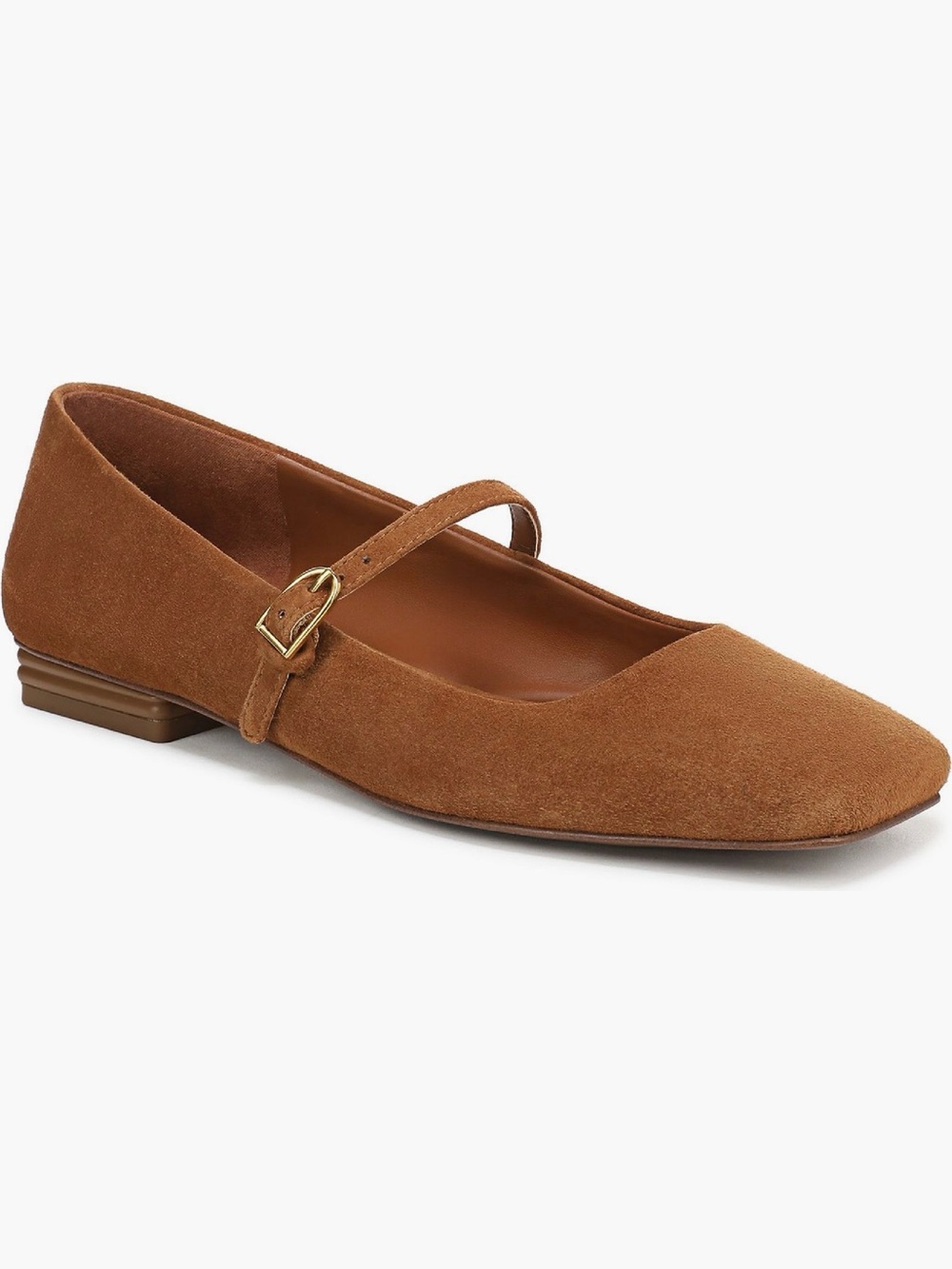 Franco Sarto Brown Suede Mary Jane Flats 9.5 Square Toe Academia Preppy